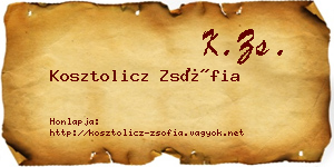 Kosztolicz Zsófia névjegykártya