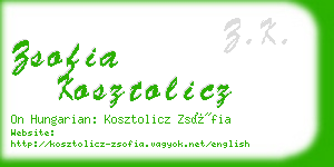 zsofia kosztolicz business card